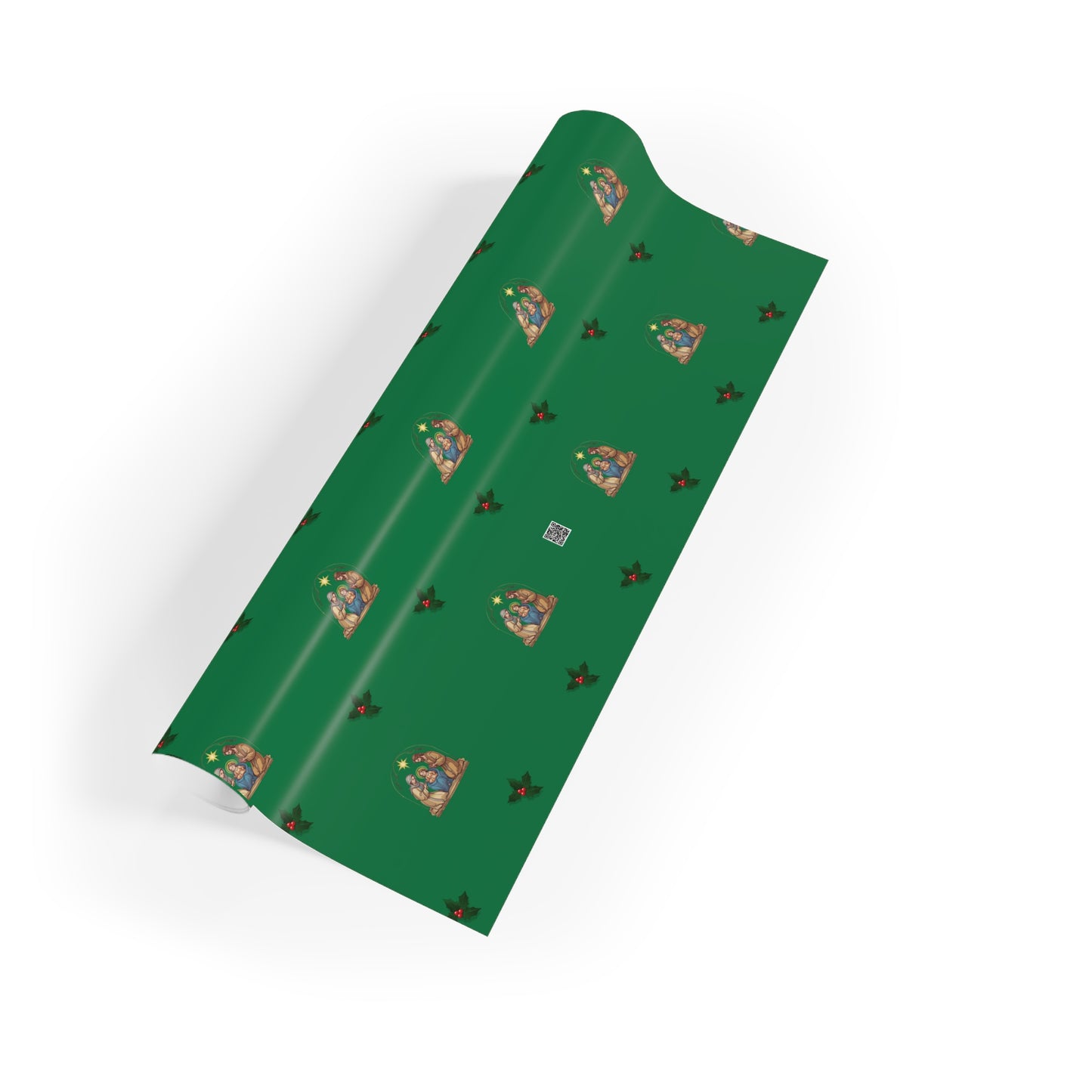 Jesus Was Born Image Gift Wrapping Paper Rolls, 1Meter, Green