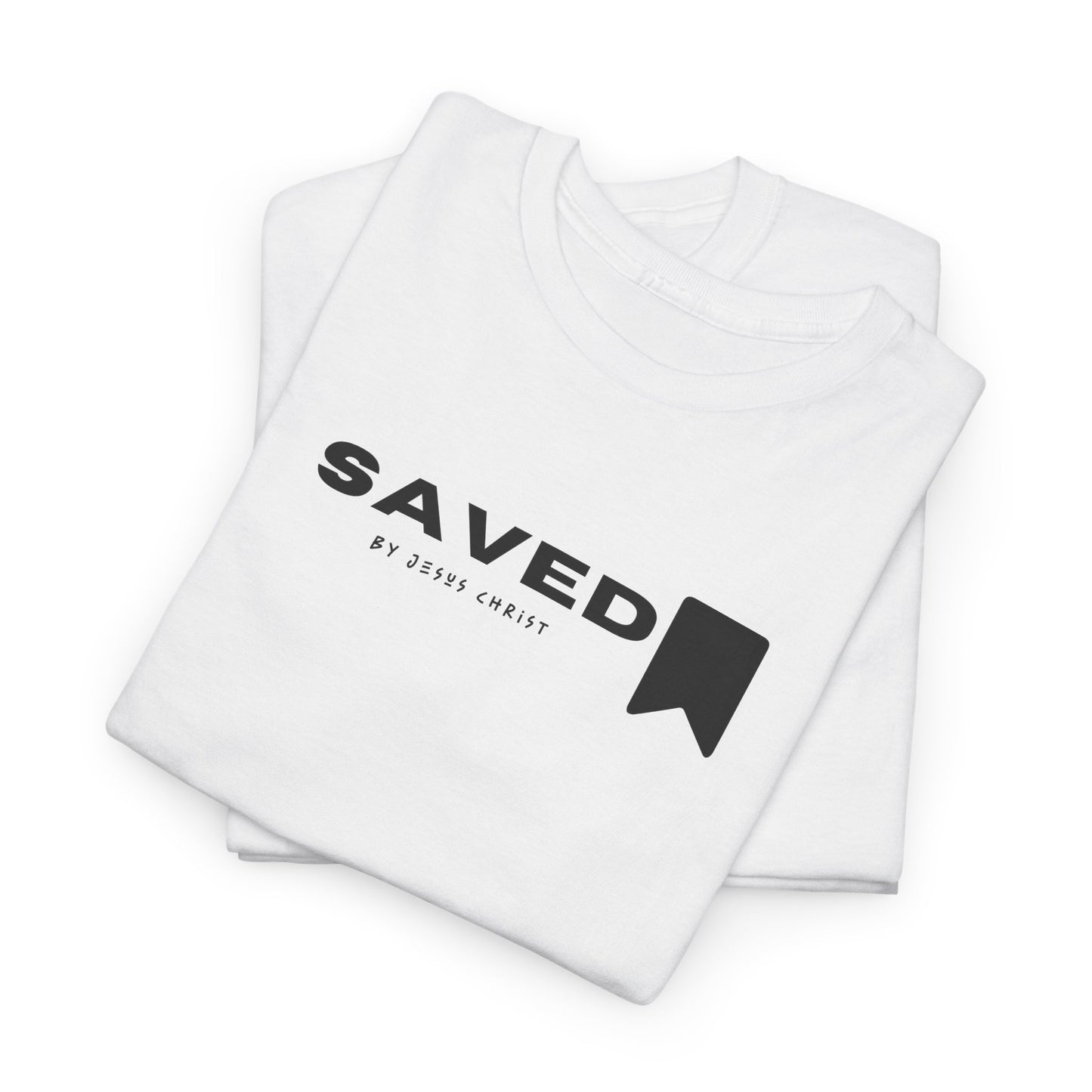 Saved By Jesus Christ  Christian Classic Tshirt (White)