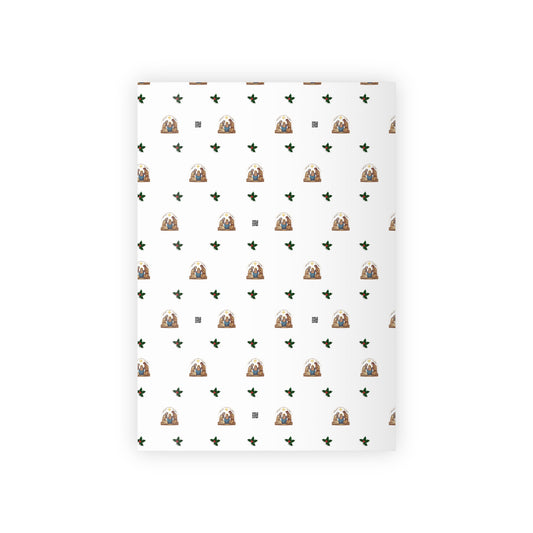 Jesus Was Born Image Wrapping Paper Rolls, 1Meter, White