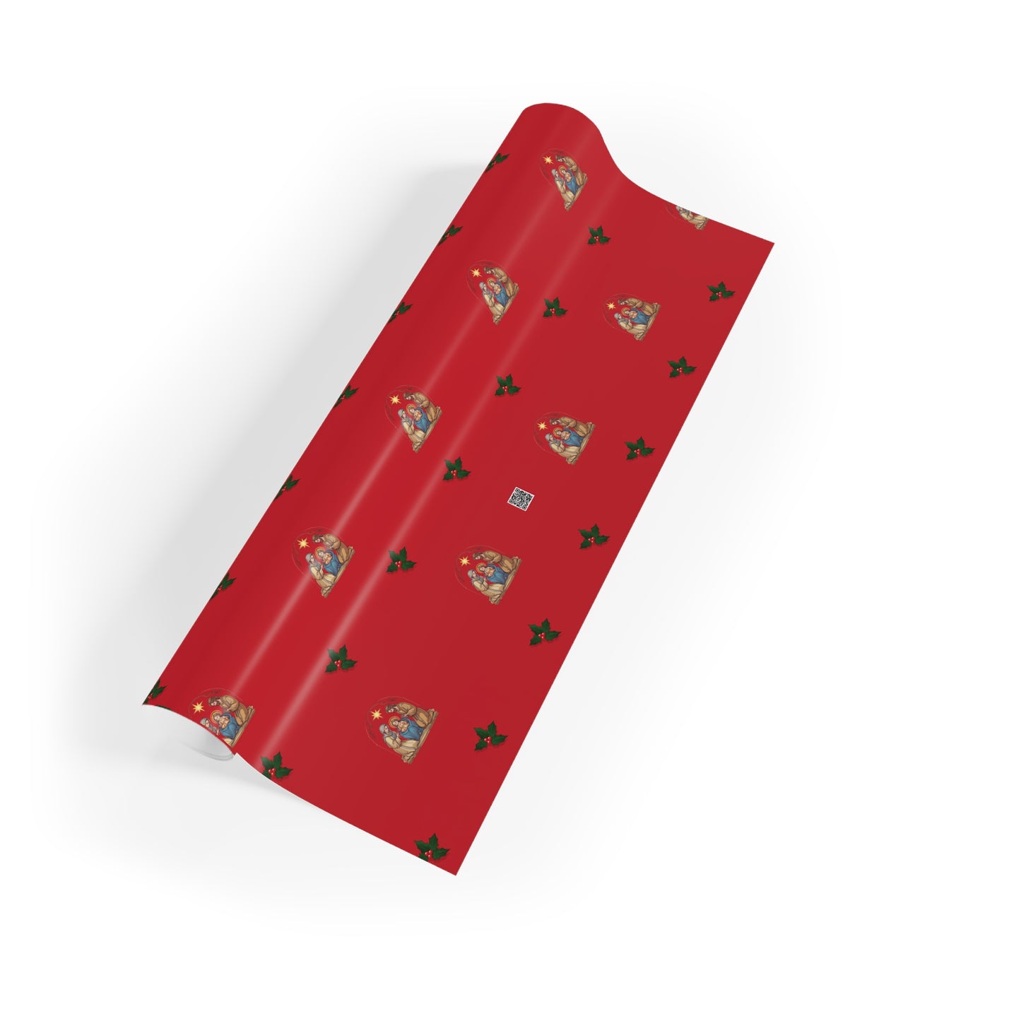 Jesus Was Born Image Gift Wrapping Paper Rolls, 1Meter, Red