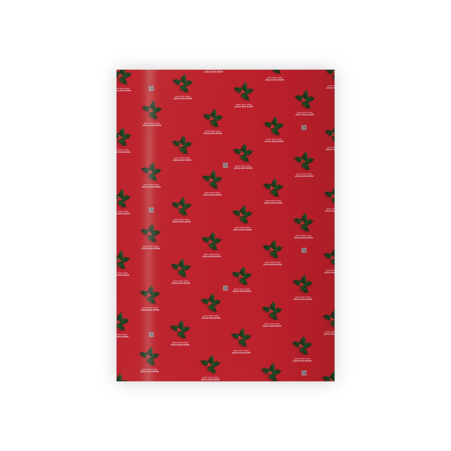 Jesus Was Born Gift Wrapping Paper Rolls, 1Meter, Red